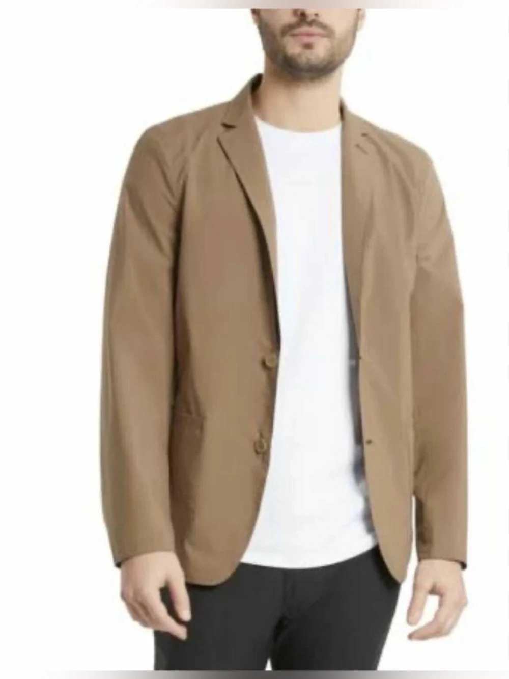 New NWT Men’s Kenneth Cole Lightweight Reversible Blazer Jacket Black Tan L